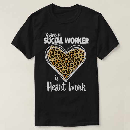T-Shirt der Sozialarbeiter Niedlich Leopard Karier (Design vorne)