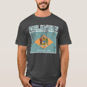 T - Shirt der Staatsflagge Delaware (Distressed) (Vorderseite)