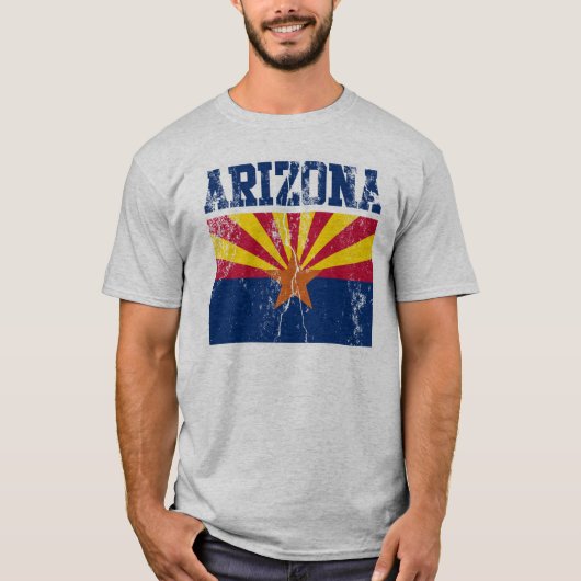 T - Shirt der Staatsflagge von Arizona (in Bedräng (Vorderseite)