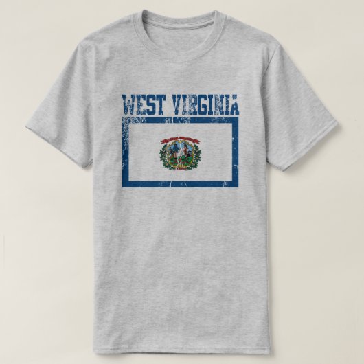 T - Shirt der Staatsflagge West Virginia (in Bedrä (Design vorne)