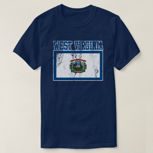 T - Shirt der Staatsflagge West Virginia (in Bedrä (Design vorne)