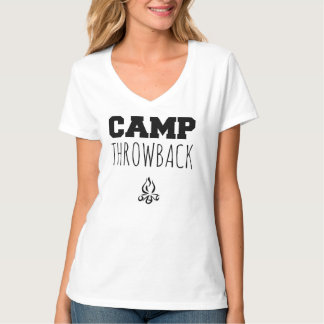 T - Shirt der V-Hals der Lagerthrowback-Frauen