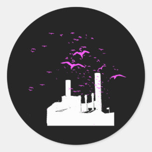 T - Shirt der Vogelfabrik / T - Shirt des Erdetage Runder Aufkleber