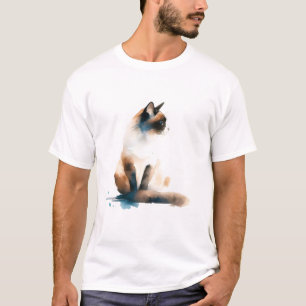 T-Shirt der Wasserfarben Cat - Ruhe in jeder Quell