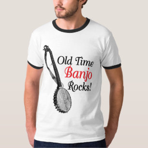 T - Shirt der Wecker der alten Zeit-Banjo-Männer