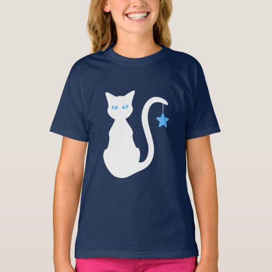 T - Shirt der weißen Katze (Kind) (Vorderseite)