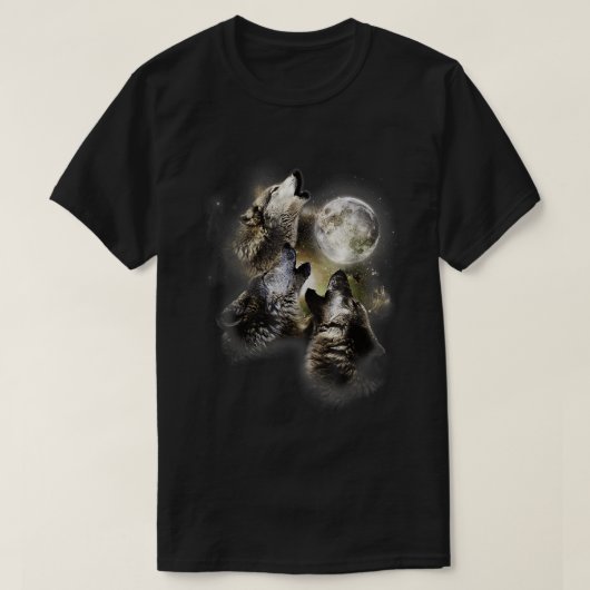 T - Shirt der Wölfe am Mond (Design vorne)