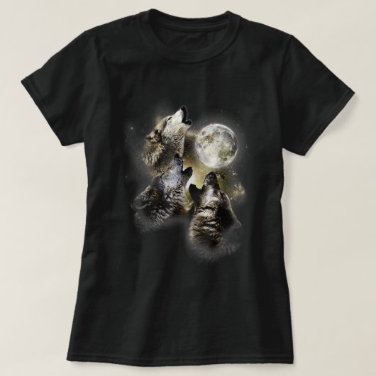 T - Shirt der Wölfe am Mond (Design vorne)