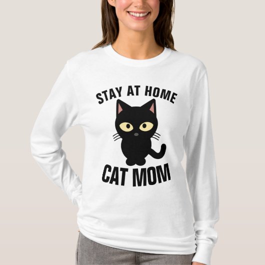 T - Shirt DER ZUHAUSE CAT-MAMA bleibe (Vorderseite)