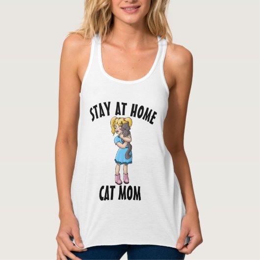 T - Shirt DER ZUHAUSE CAT-MAMA bleibe (Vorderseite)