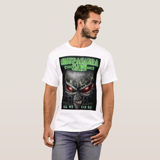 T - Shirt des Chupacabra-Café-(alien) (Vorne ganz)
