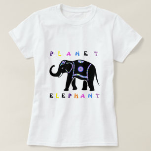 T - Shirt des farbenfrohen Planeten Elephant