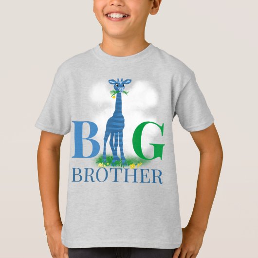 T - Shirt des Großen Bruders niedliche große blaue (Vorderseite)