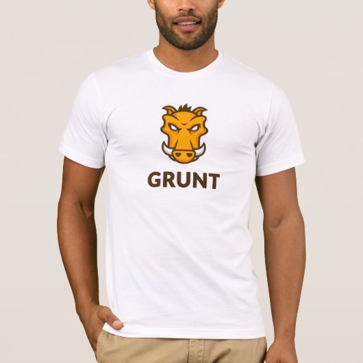 T - Shirt des Grunzen-JS (weiß) (Vorderseite)