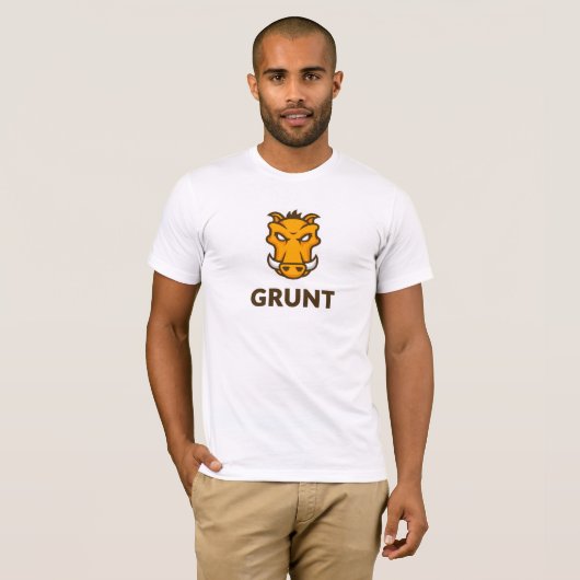 T - Shirt des Grunzen-JS (weiß) (Vorne ganz)