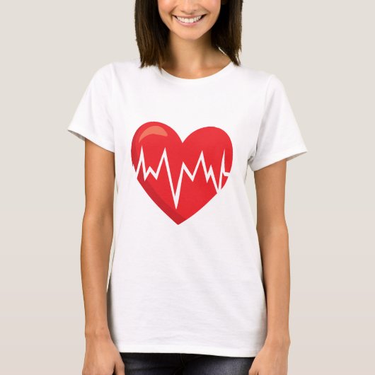 T - Shirt des Herzschlages Lässig (Vorderseite)