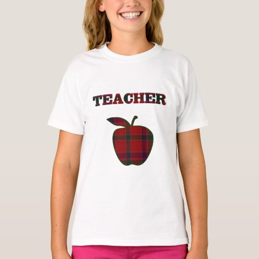 T - Shirt des karierten Apple-Lehrers (Vorderseite)