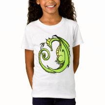 T - Shirt des niedlichen, schläfrig-grünen Drachen
