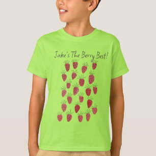 T - Shirt des Quirky Strawberry Pattern Boy