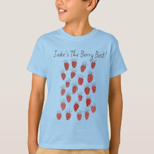 T - Shirt des Quirky Strawberry Pattern Boy
