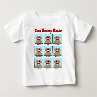 T - Shirt des Sock Monkey Moods-Säuglings