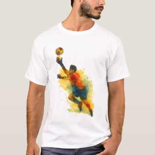 T-Shirt des Torhüters - Wasserfarbenspiel Fußball