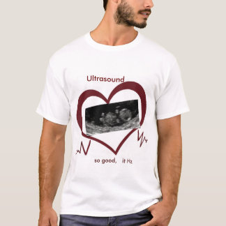 T-Shirt des Ultraschalls Hz und des Herzens. für