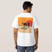 T-Shirt: Design "Kamele und Sonnenuntergang" T-Shirt (Schwarz voll)