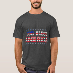 T - Shirt Design mit dem Text "Gott segne Amerika"