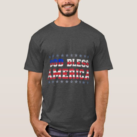 T - Shirt Design mit dem Text "Gott segne Amerika" (Vorderseite)