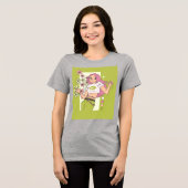 T-Shirt-Design mit hübschem Mädchen Tri-Blend Shirt (Vorderseite voll)