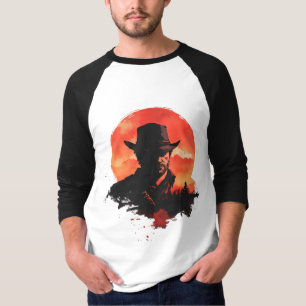 T-Shirt-Design mit Red-Dead-Silhouette T-Shirt
