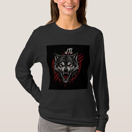 T-Shirt-Design mit Wolf T-Shirt (Vorderseite)