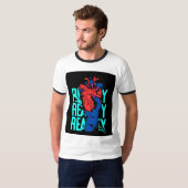 T - Shirt Design Red and Blue Heart Streetwear (Vorne ganz)