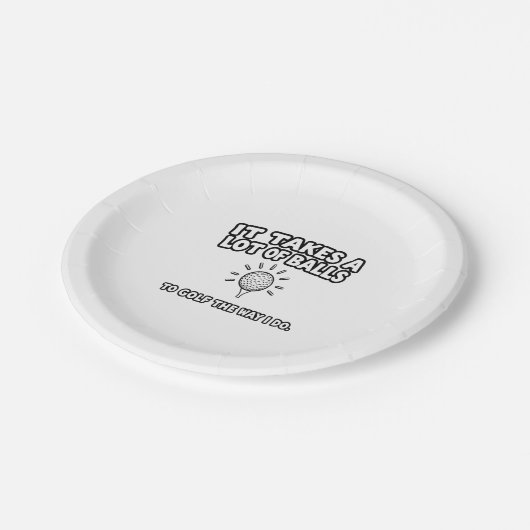 T - Shirt-Design von Golf Lover Pappteller (Schrägansicht)