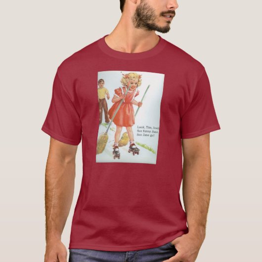 T - Shirt Dick und Jane-Rollen-Skatefünfziger (Vorderseite)