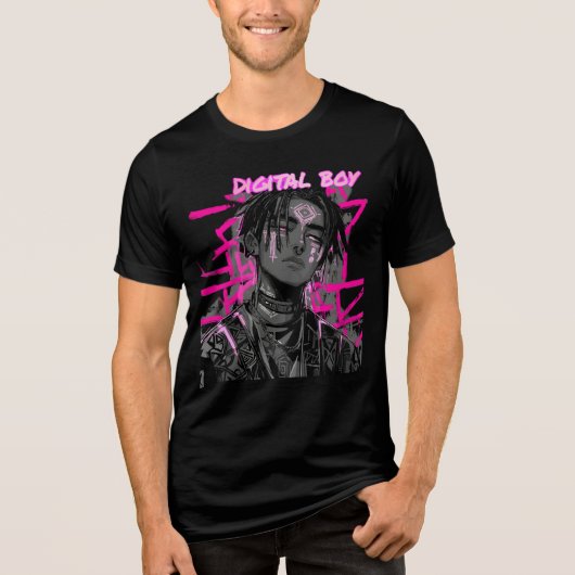 T-Shirt Digitaler Junge Tri-Blend Shirt (Vorderseite)
