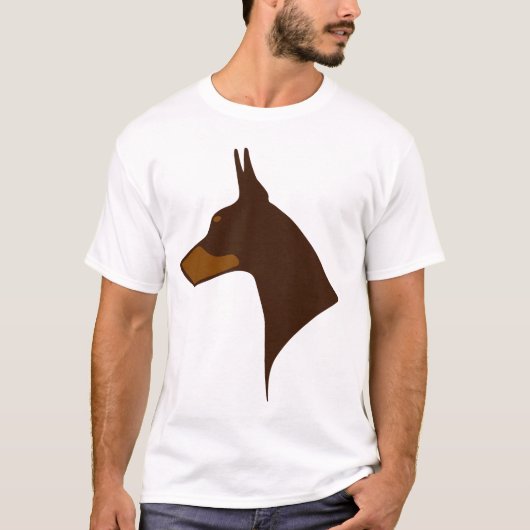 T - Shirt - Doberman Kopf in Rot und Rost (Vorderseite)