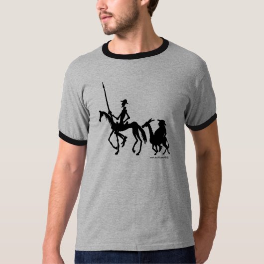 T - Shirt Don Quichote und Sancho Panza grafischer (Vorderseite)