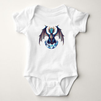 T-Shirt-Drache schlüpft aus kristallinem Ei Baby Strampler