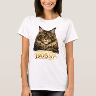 T-Shirt-Druck mit einer Maine Coon-Katze  T-Shirt