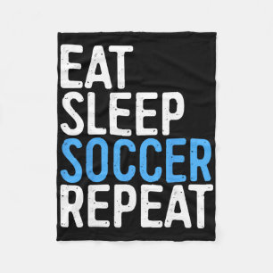 T-Shirt Eat Sleep Soccer Repeat Männer Frauen Kind Fleecedecke