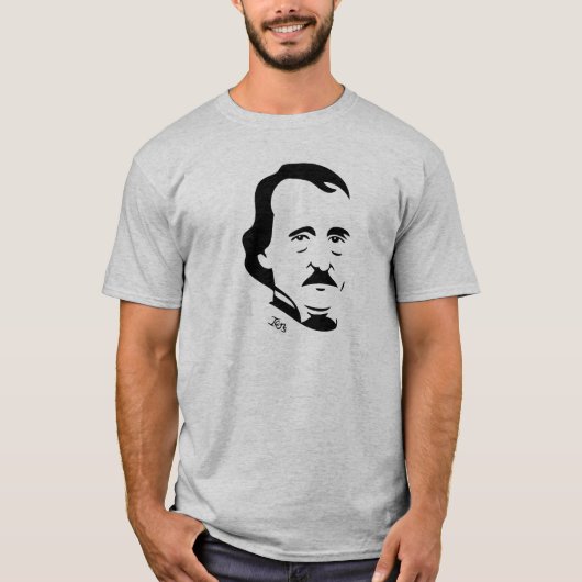 T - Shirt Edgar Allan Poe   (hellgrau) (Vorderseite)