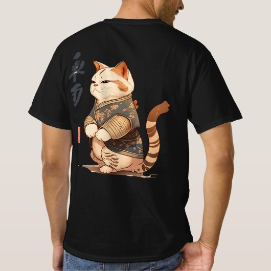 T - Shirt einer Katze im japanischen Stil JIW (Rückseite)