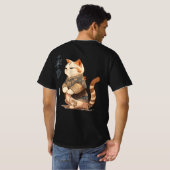 T - Shirt einer Katze im japanischen Stil JIW (Schwarz voll)