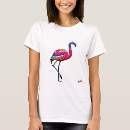 T - Shirt eines abstrakten Flamingos