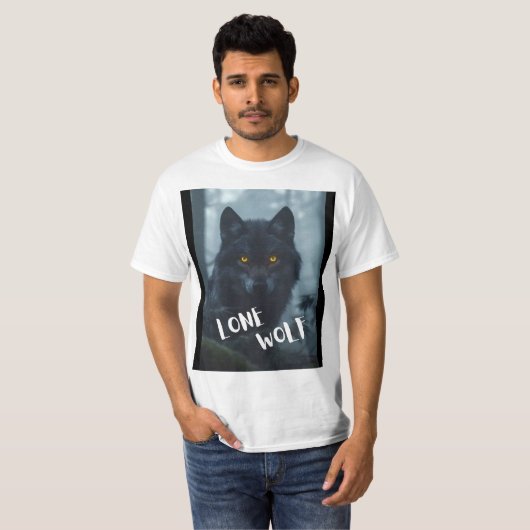 T - Shirt (Einzelwolf-Design) (Vorne ganz)