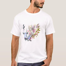 T-Shirt Elegantes botanisches Blumen- und Blattdes