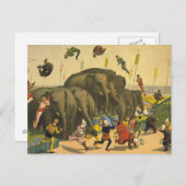 T-SHIRT Elephant Acrobats Postkarte (Vorne/Hinten)