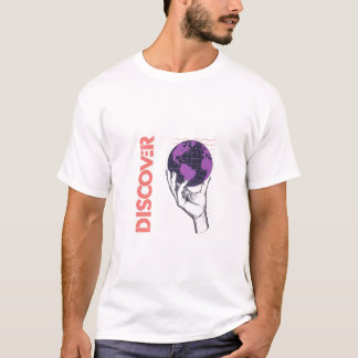 T-Shirt Entdecke Globus - Minimal Reise Shirt